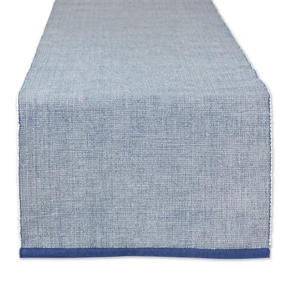 Design Imports  French Blue Eco-Friendly Chambray Fine Ribbed Table Runner 13X72