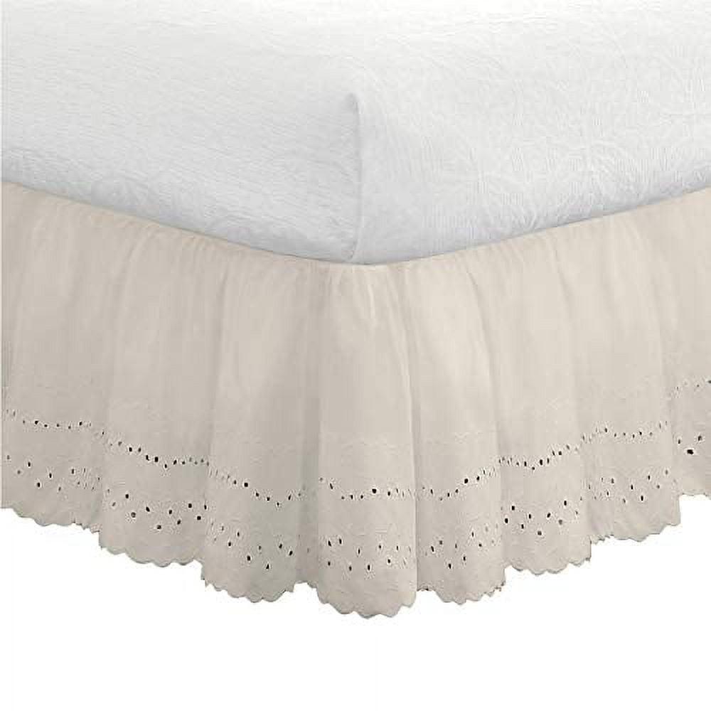 Fresh Ideas Fresh Ideas Ruffled Eyelet Bed Skirt, 14" Drop Length