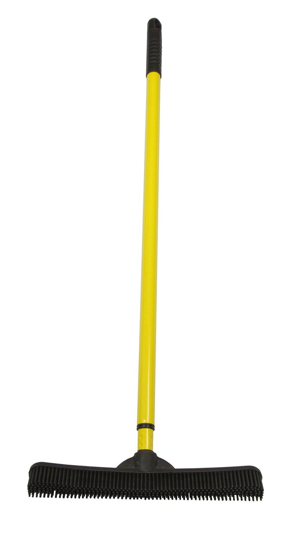 Black and Yellow Telescoping Rubber Broom with Squeegee