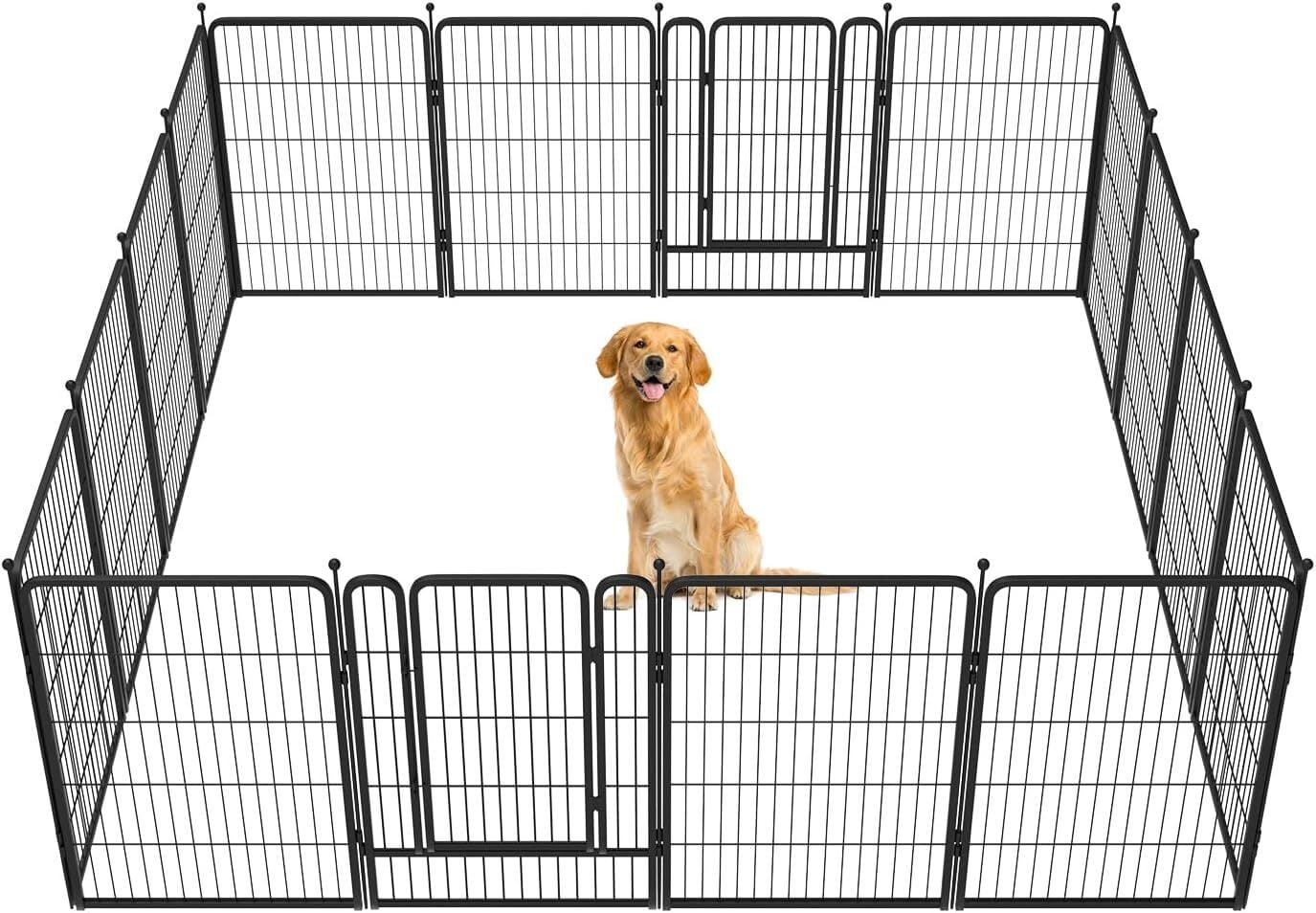 FXW Black Metal 40" Height 16-Panel Dog Playpen