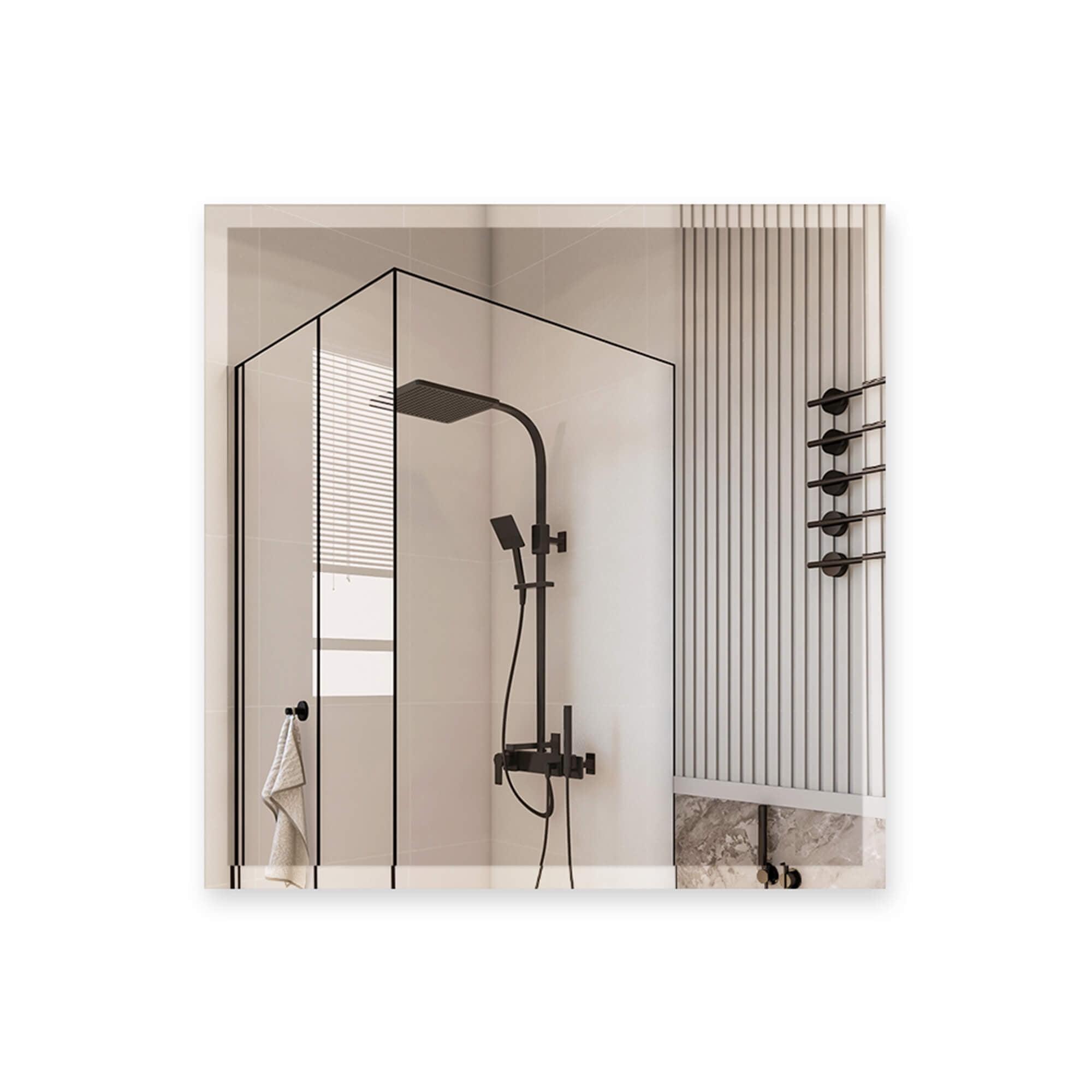 Fab Glass and Mirror Frameless Square Beveled Wall Mirror