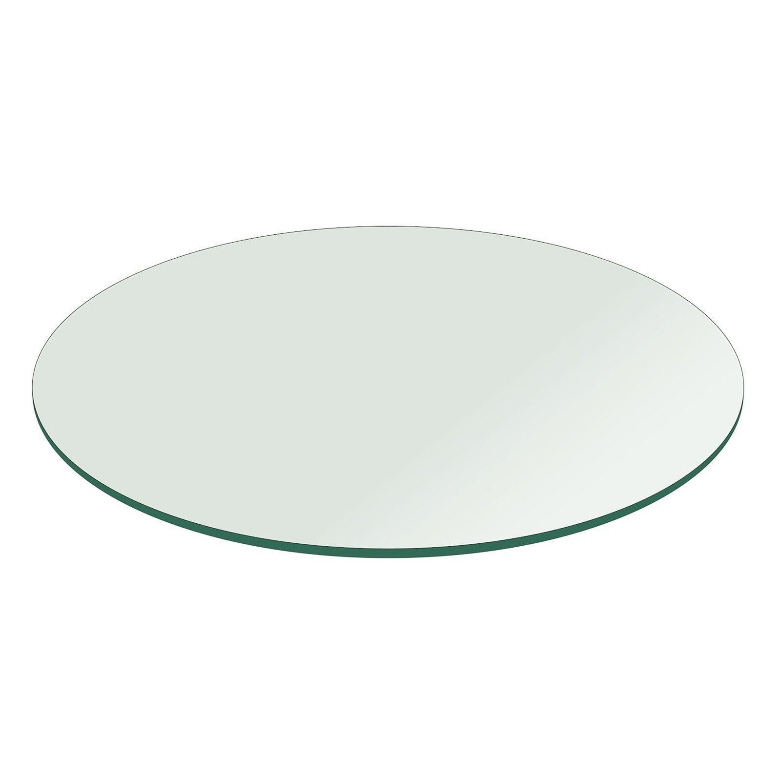 Fab Glass and Mirror Round 0.37 in. Thick Pencil Polish Tempered Glass Table Top