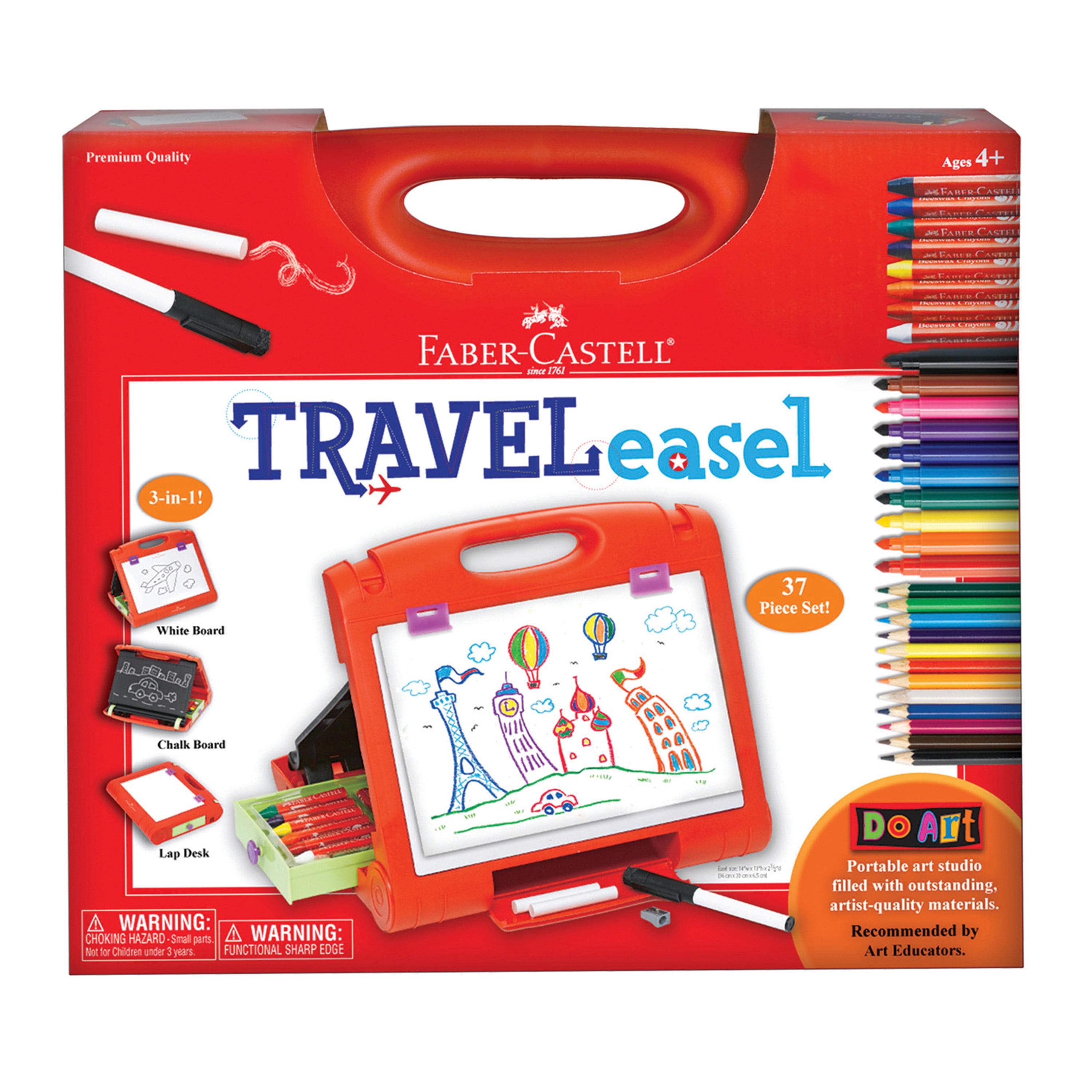 Kids 3-in-1 Travel Easel with Art Supplies Set