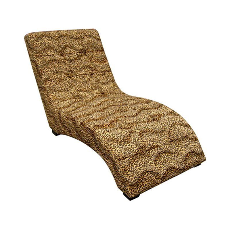 Elegant Brown Suede Fabric Armless Chaise with Curved Backrest