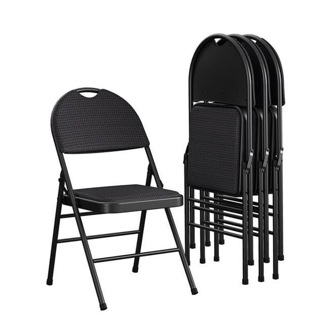 COSCO Commercial XL Comfort Fabric Padded Metal Folding Chair, Triple Braced