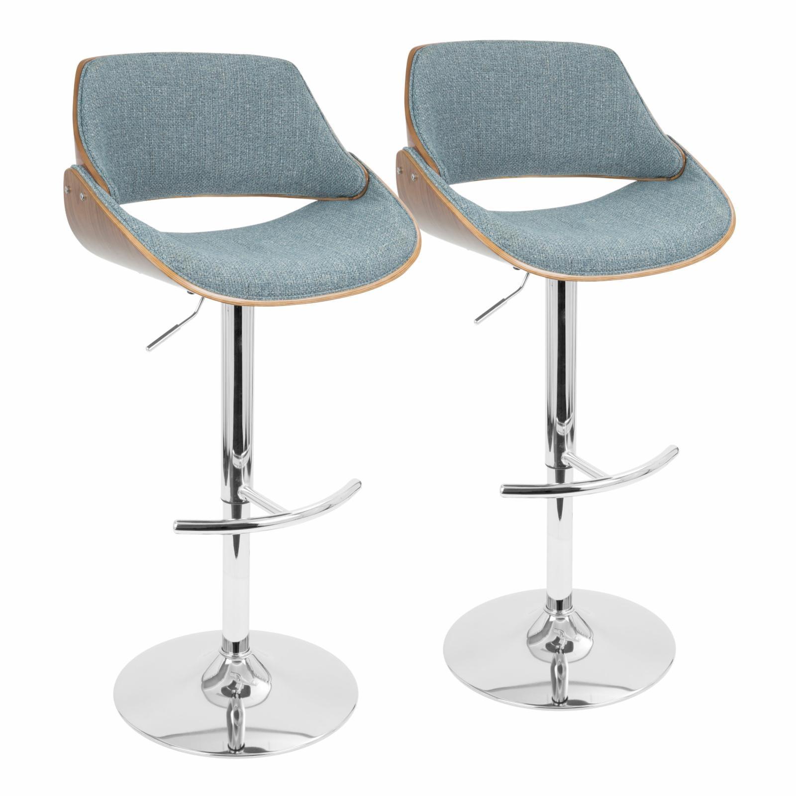 Set of 2 Fabrizi Mid-Century Modern Adjustable Barstool - LumiSource