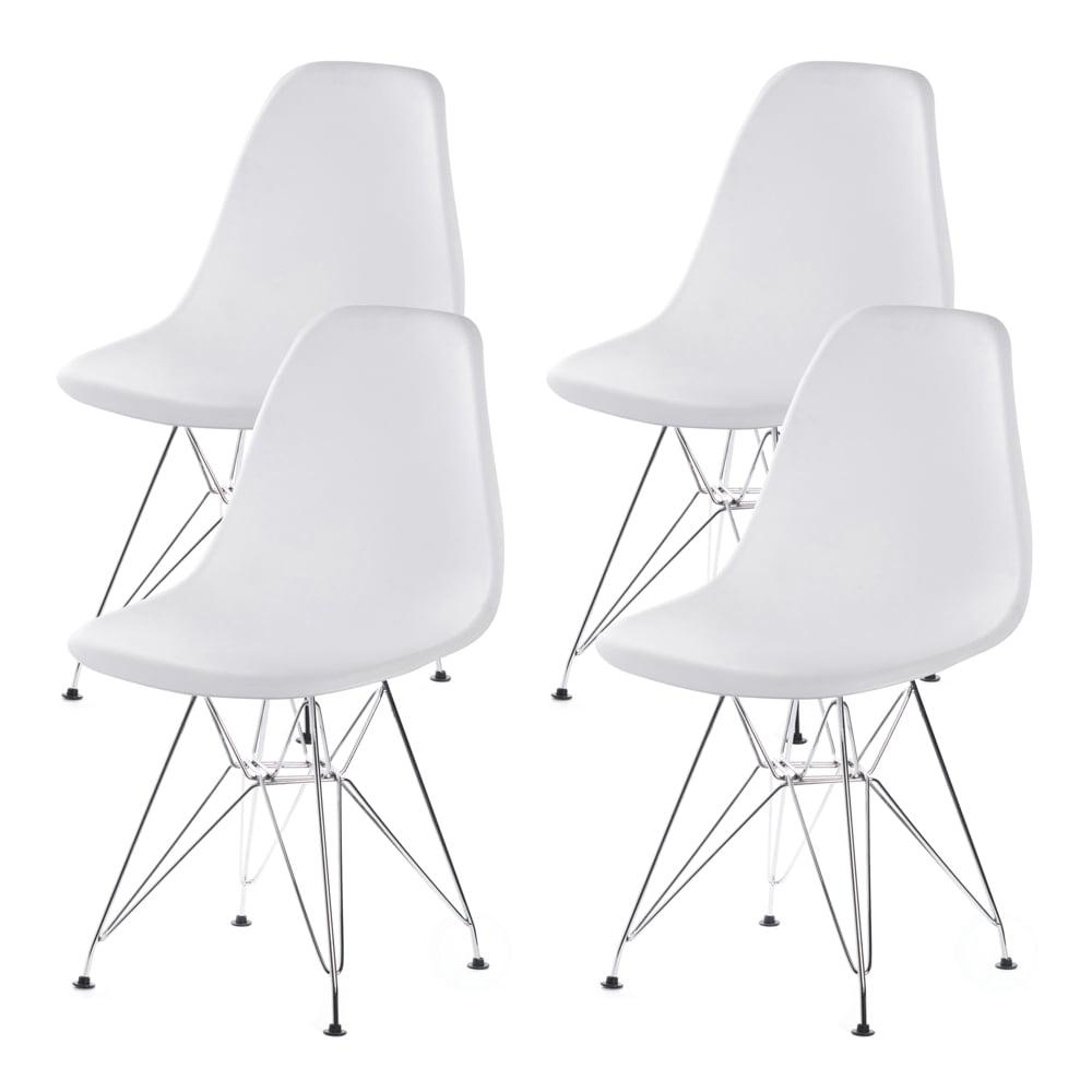 32" High White Plastic Parsons Side Chair