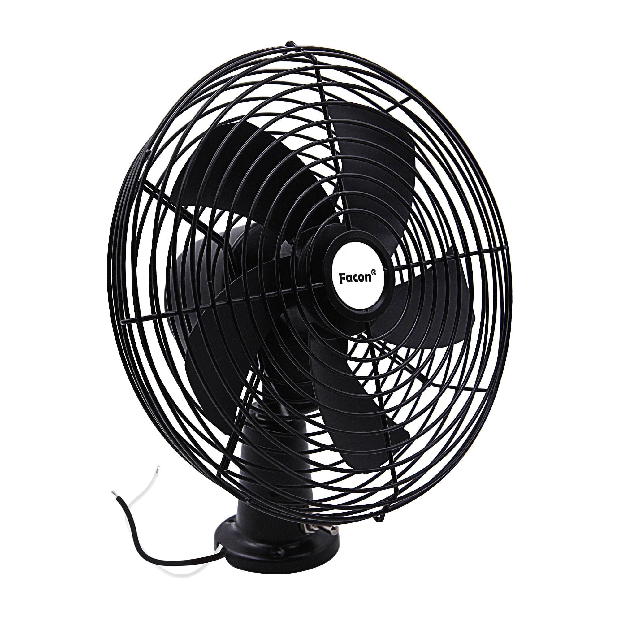 Facon 12V 8'' Car Cooling Automobile Vehicle Fan, Powerful Quiet with 2-Speed, Ventilation Electric Car Fans for RV Truck Bus Boat Van SUV Yacht