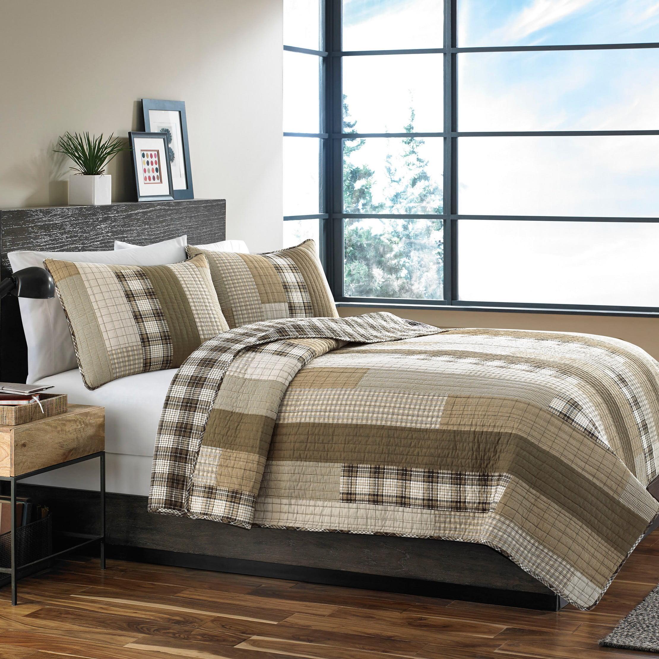 Fairview Full/Queen Reversible Cotton Quilt Set in Saddle Brown