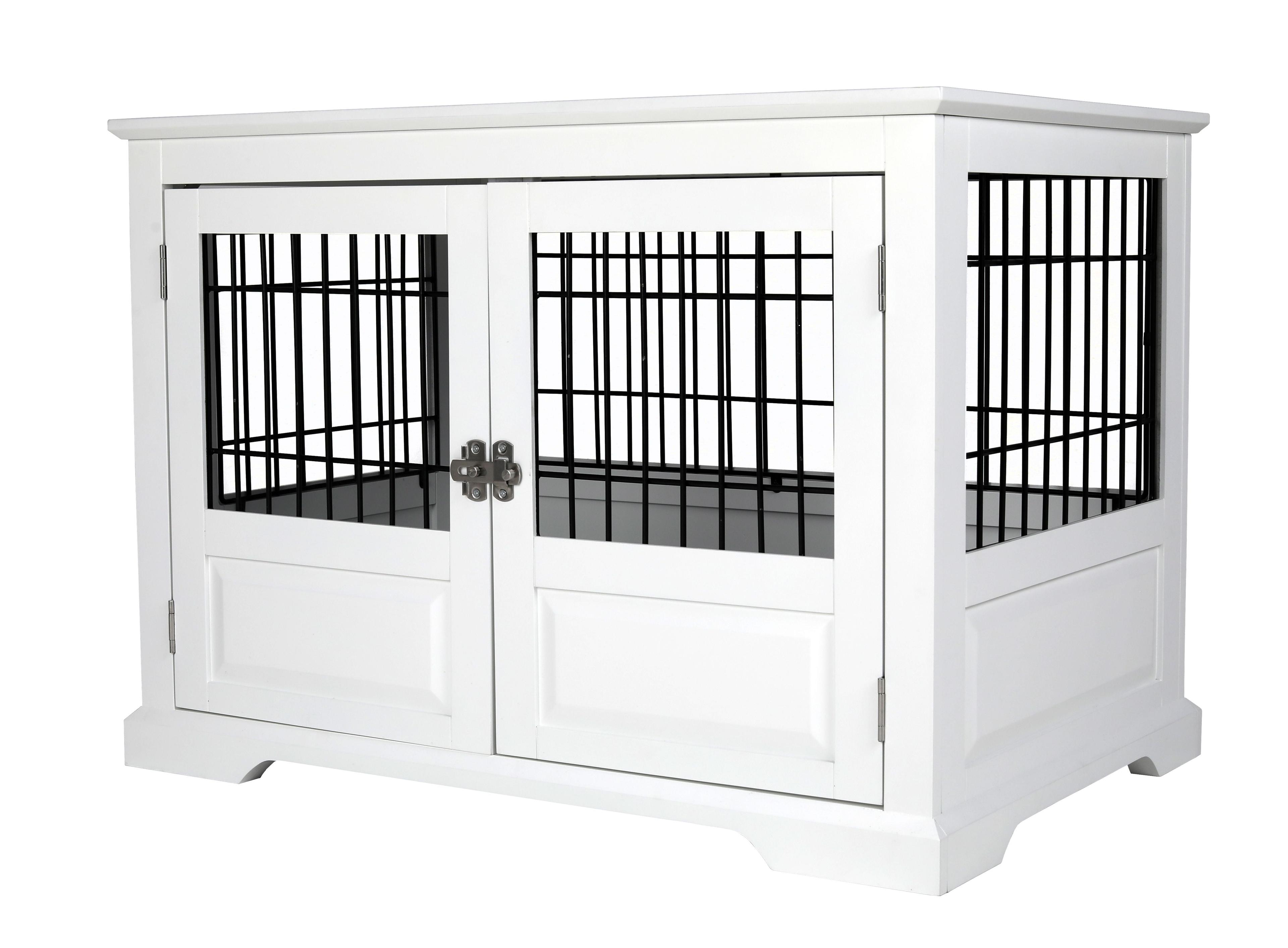 Merry Products Fairview Triple Door Crate Dog Bed - L - White