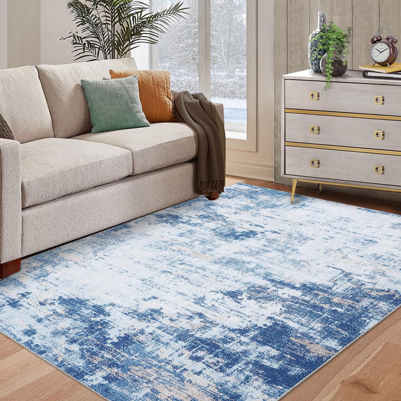 Faitaliicy Washable Rug Chenille Throw Rugs Contemporary Kitchen Carpet Indoor Foldable Accent Rug for Living Room Bedroom Dining Room