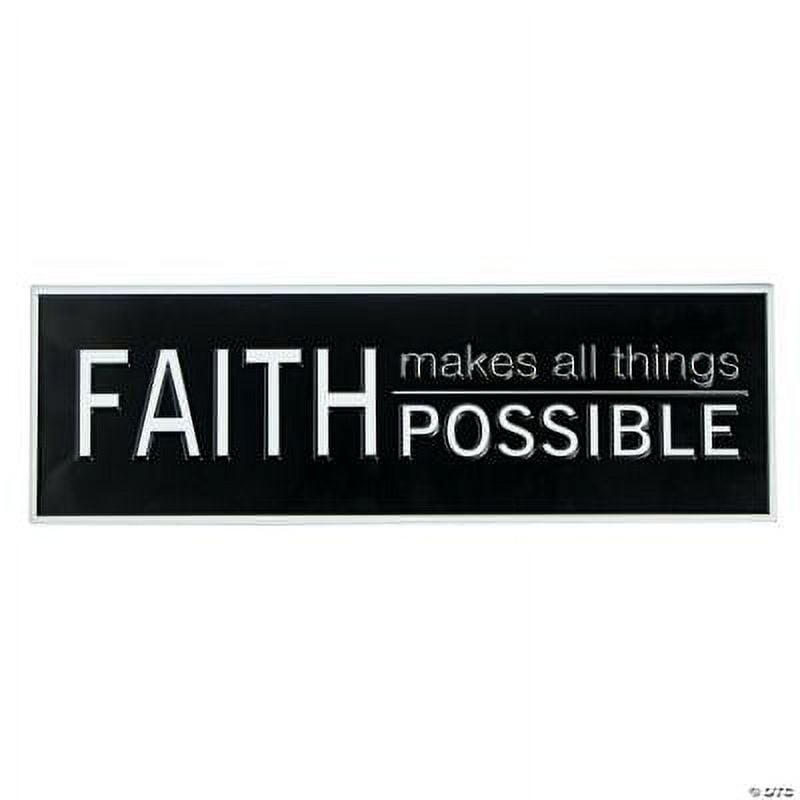 Black and White Metal Faith Wall Sign