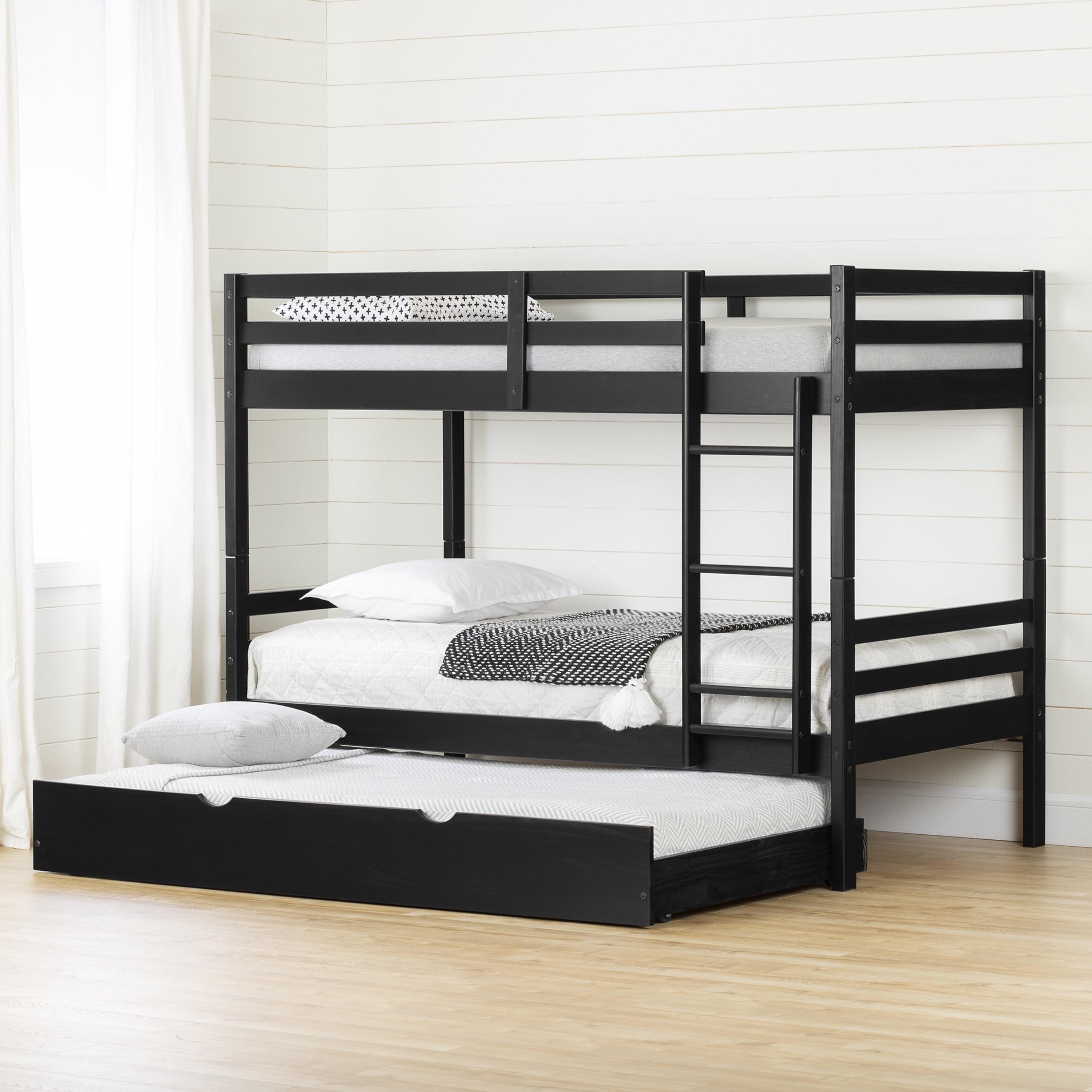 Fakto Kids' Bunk Beds with Trundle Matte Black - South Shore