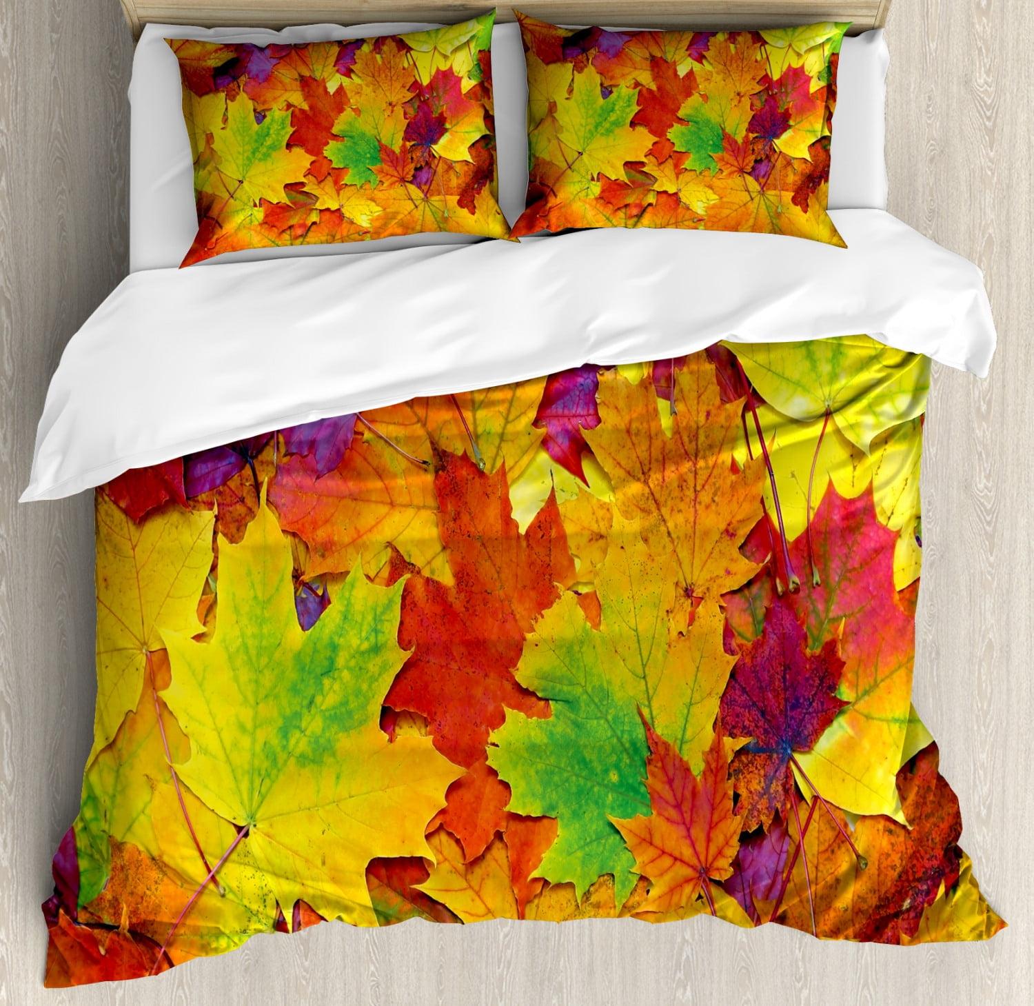 Ambesonne Fall Modern & Contemporary Floral Duvet Cover Set
