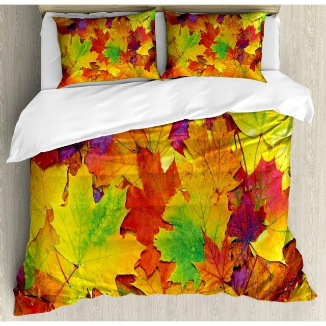 Ambesonne Fall Modern & Contemporary Floral Duvet Cover Set