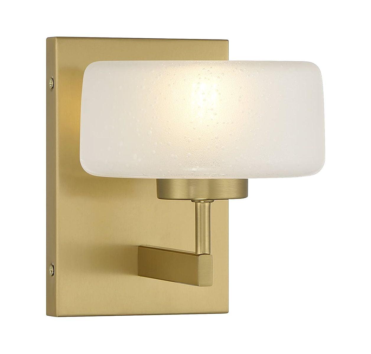 Warm Brass Frosted Glass Dimmable Wall Sconce