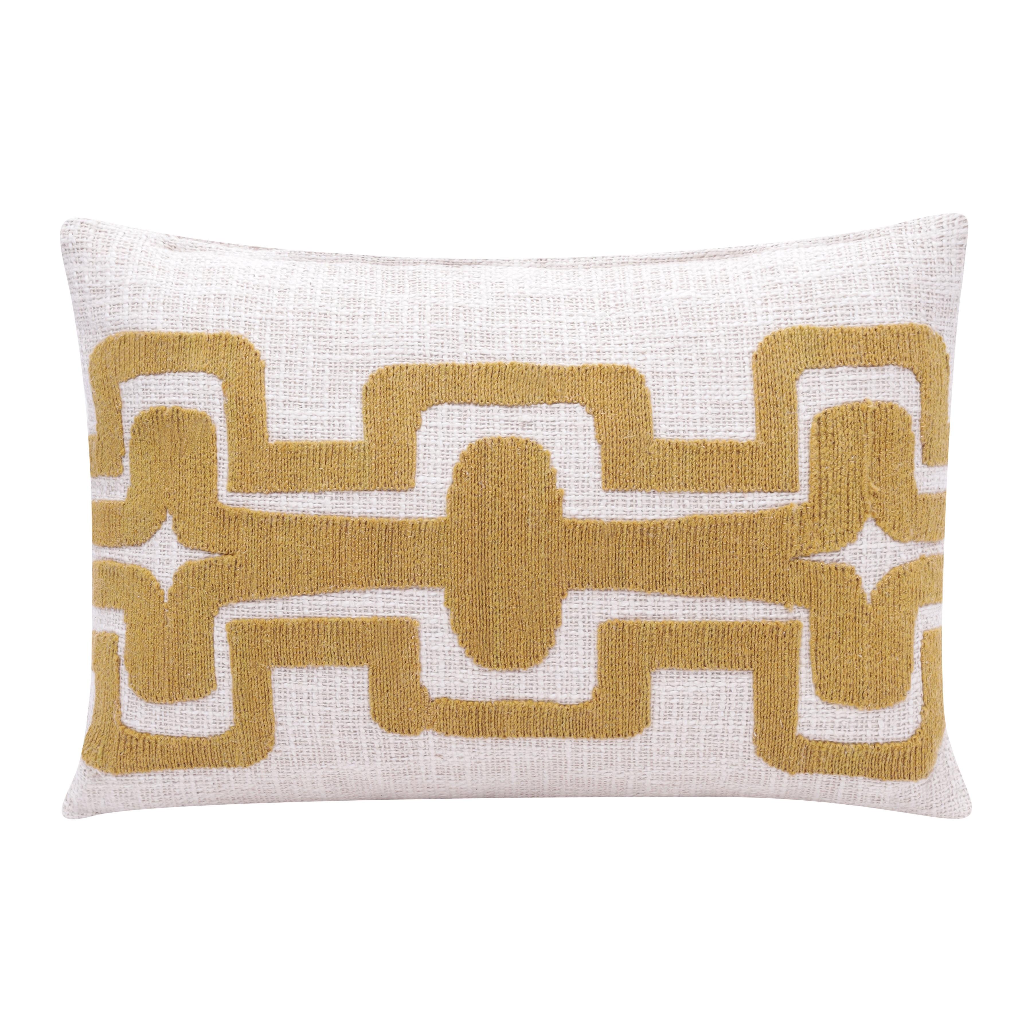 Geometric Handmade Cotton Wool Blend Decorative Throw Pillow