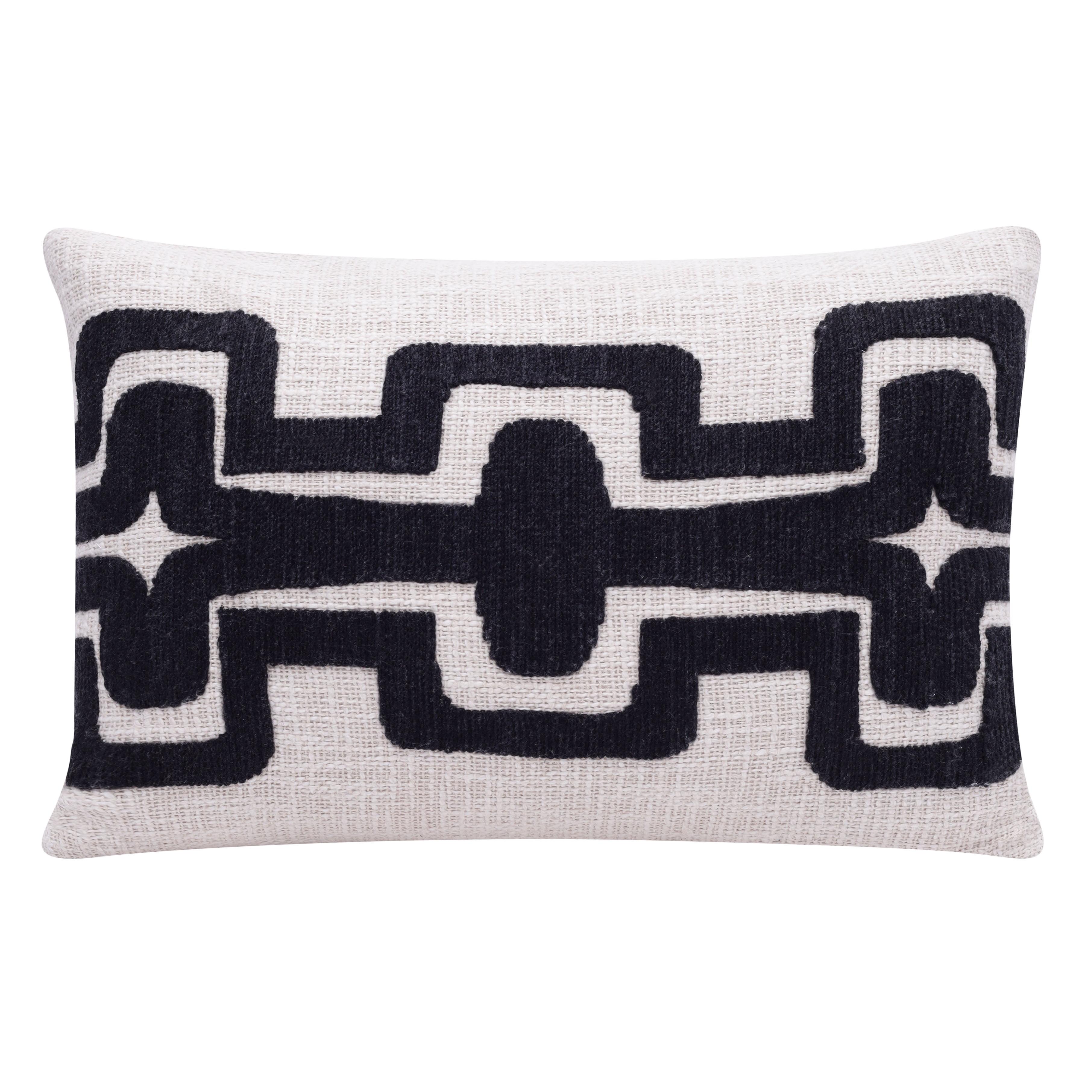 Geometric Handmade Cotton Wool Blend Decorative Throw Pillow