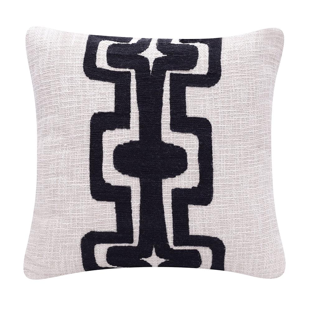 Geometric Handmade Cotton Wool Blend Decorative Throw Pillow