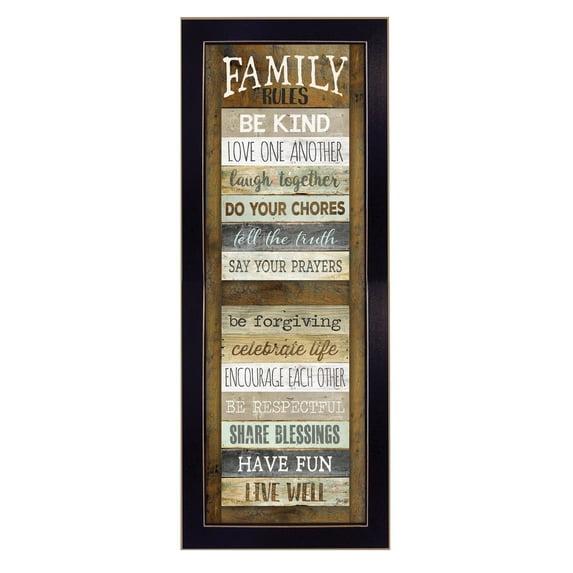 Winston Porter Family Rules Shutter Framed Wall Art for Living Room, Home Wall Decor Framed Print By Marla Rae & Reviews | Wayfair