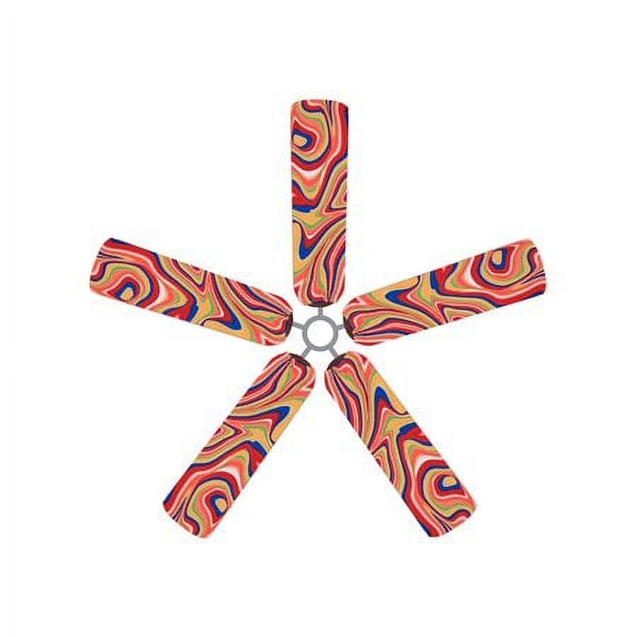 Fan Blade Designs Swirling Rainbow Ceiling Fan Blade Covers