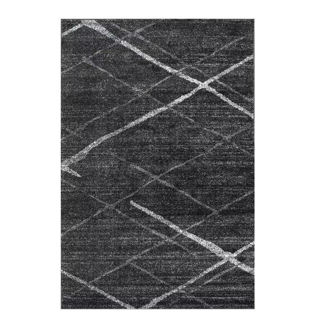 Thigpen Modern Crisscross Lines Area Rug, 3' x 5', Dark Grey