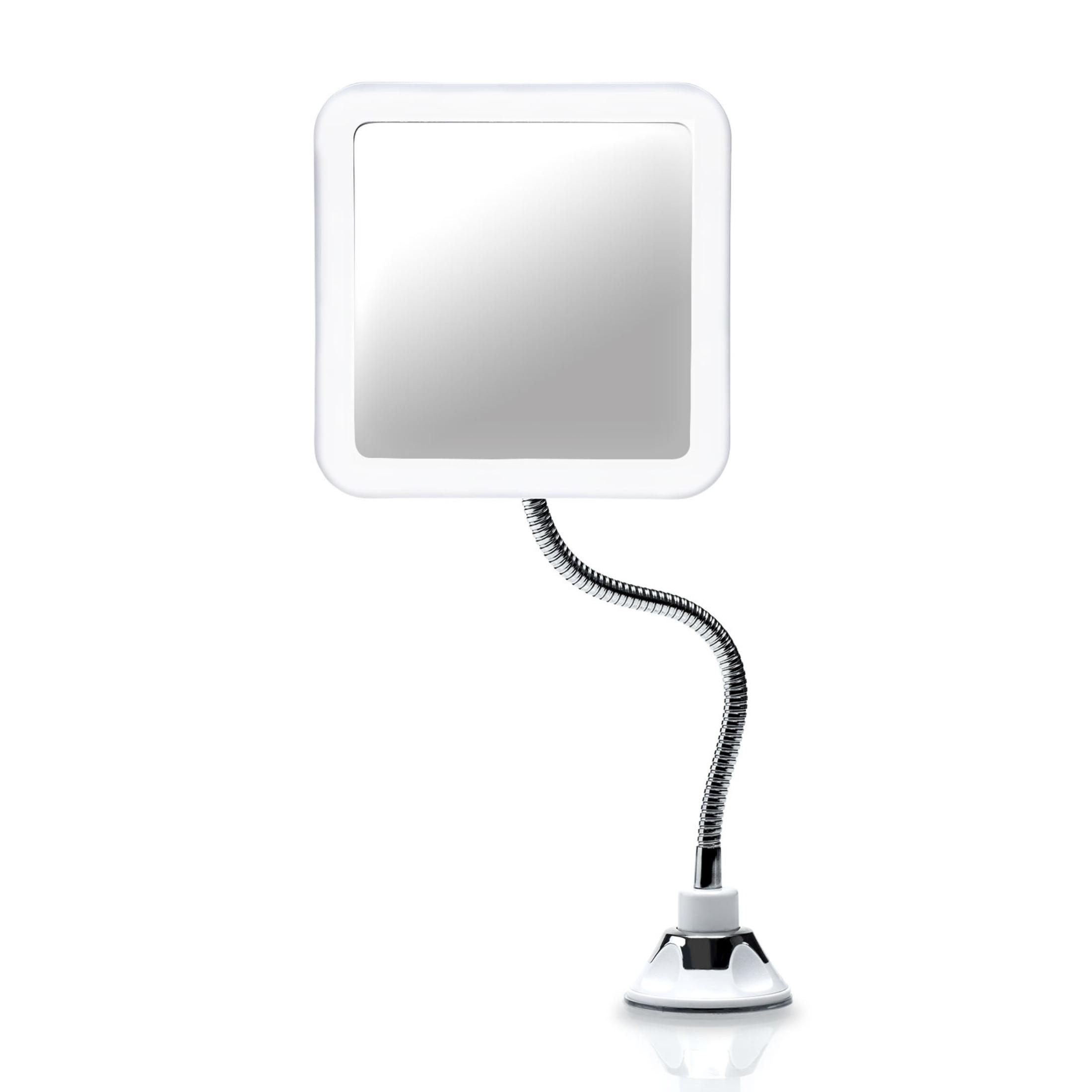 White LED Lighted Magnifying Makeup Mirror with Gooseneck