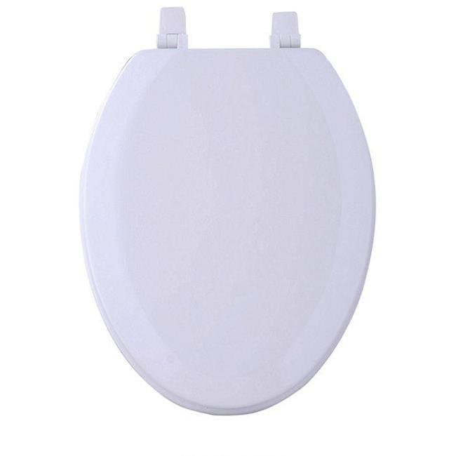 Fantasia 19 Inch White Elongated Wood Toilet Seat