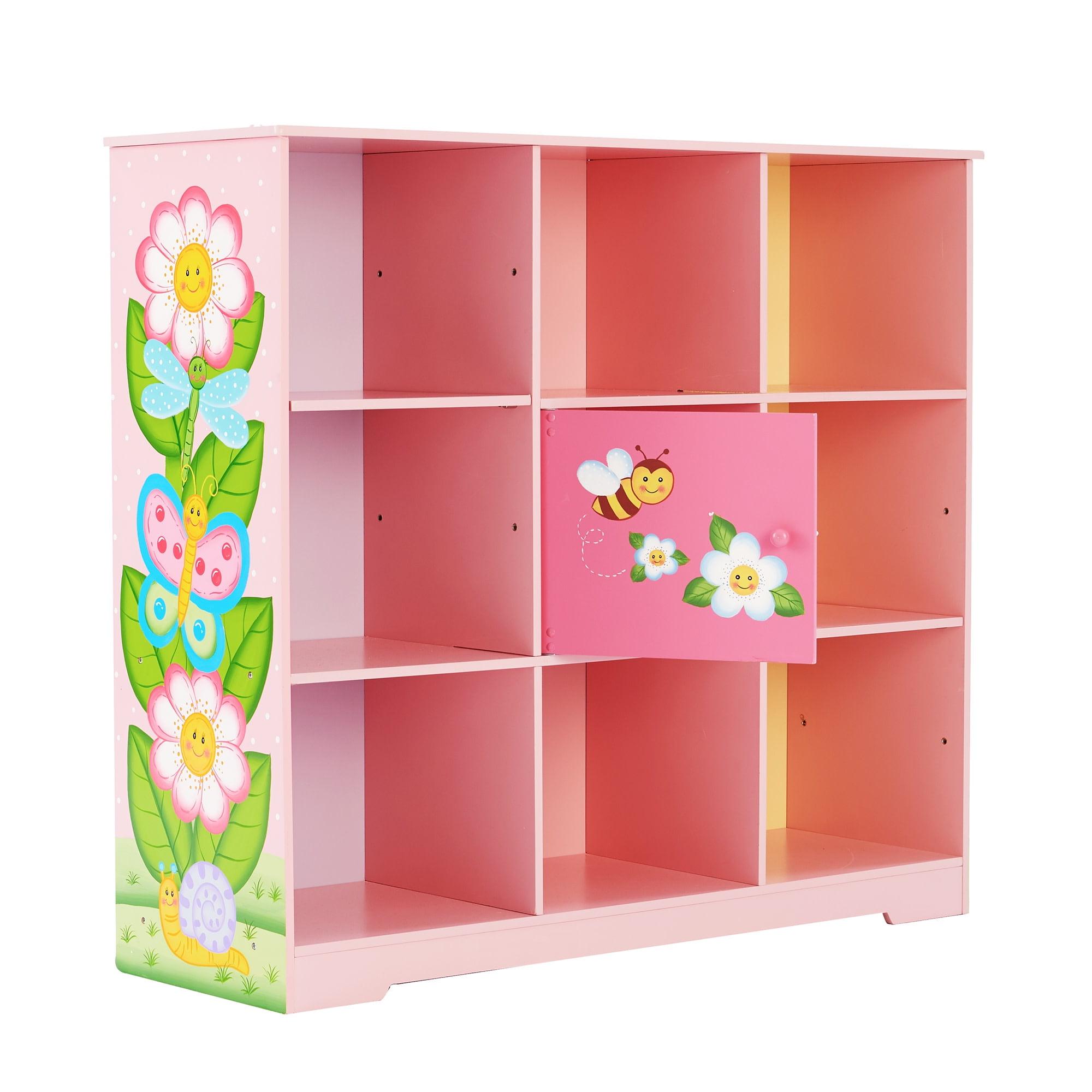Teamson Kids Magic Garden 31.5" H x 35.5" W Cube Bookcase