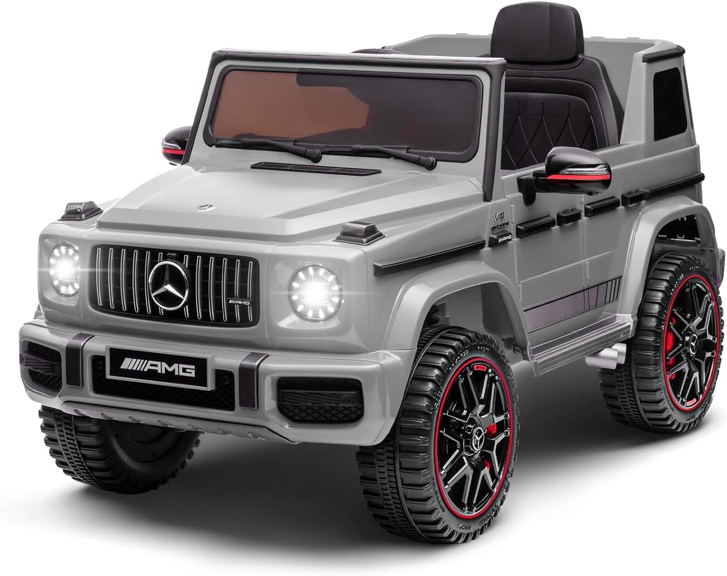 Gray 12V Mercedes-Benz G63 Licensed Ride-On SUV for Kids