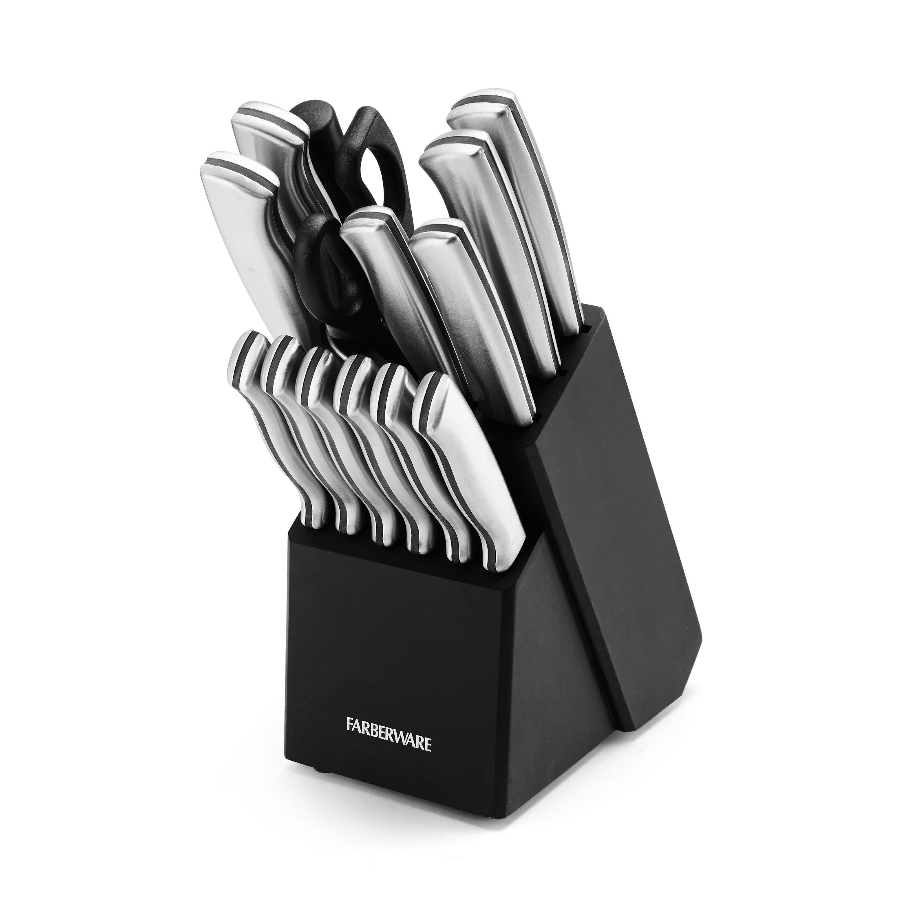 15-Piece High Carbon Stainless Steel Cutlery Set with Black Block