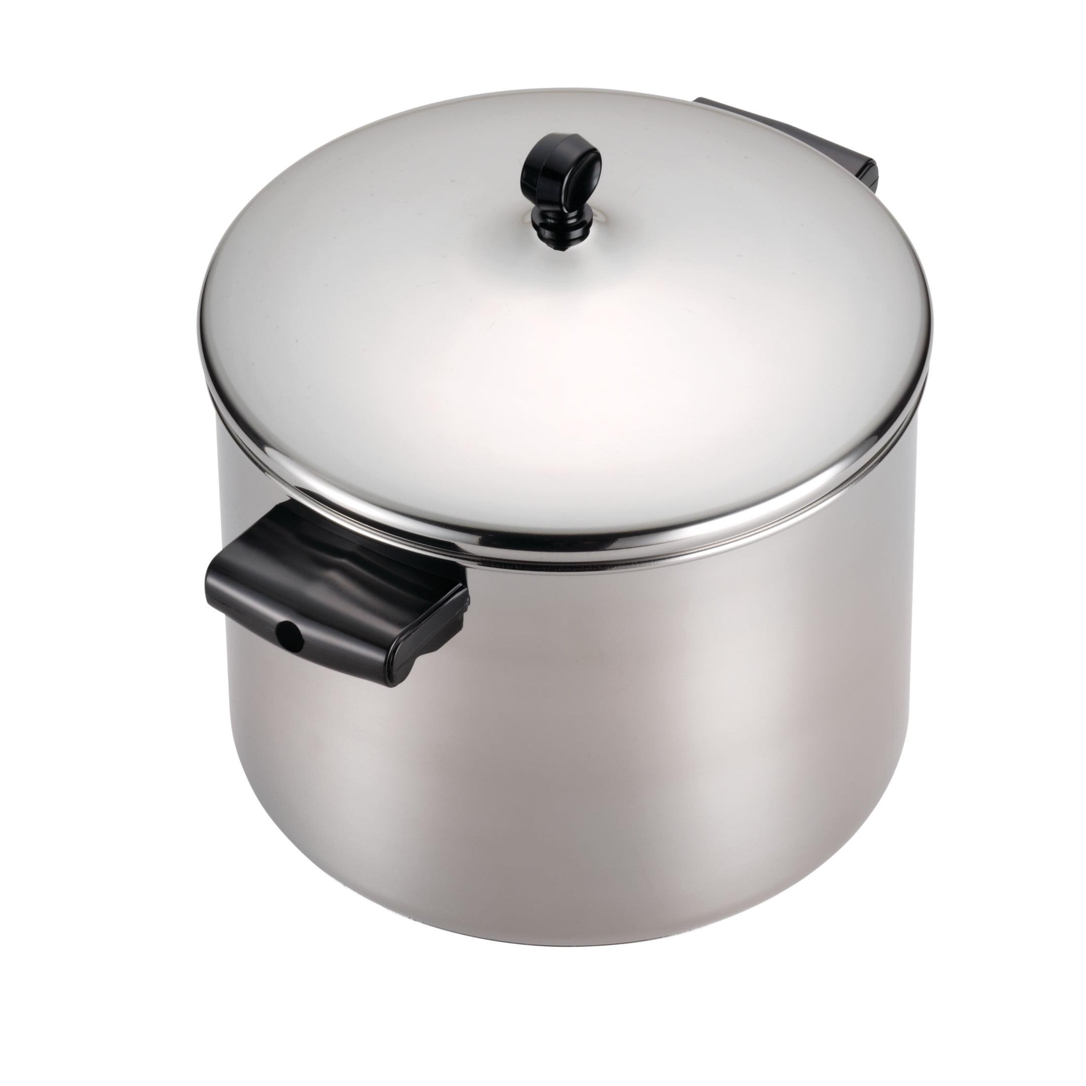 Farberware Classic Series 8qt Stainless Steel Stockpot with Lid Silver: Dishwasher-Safe Soup Pot, Induction Compatible