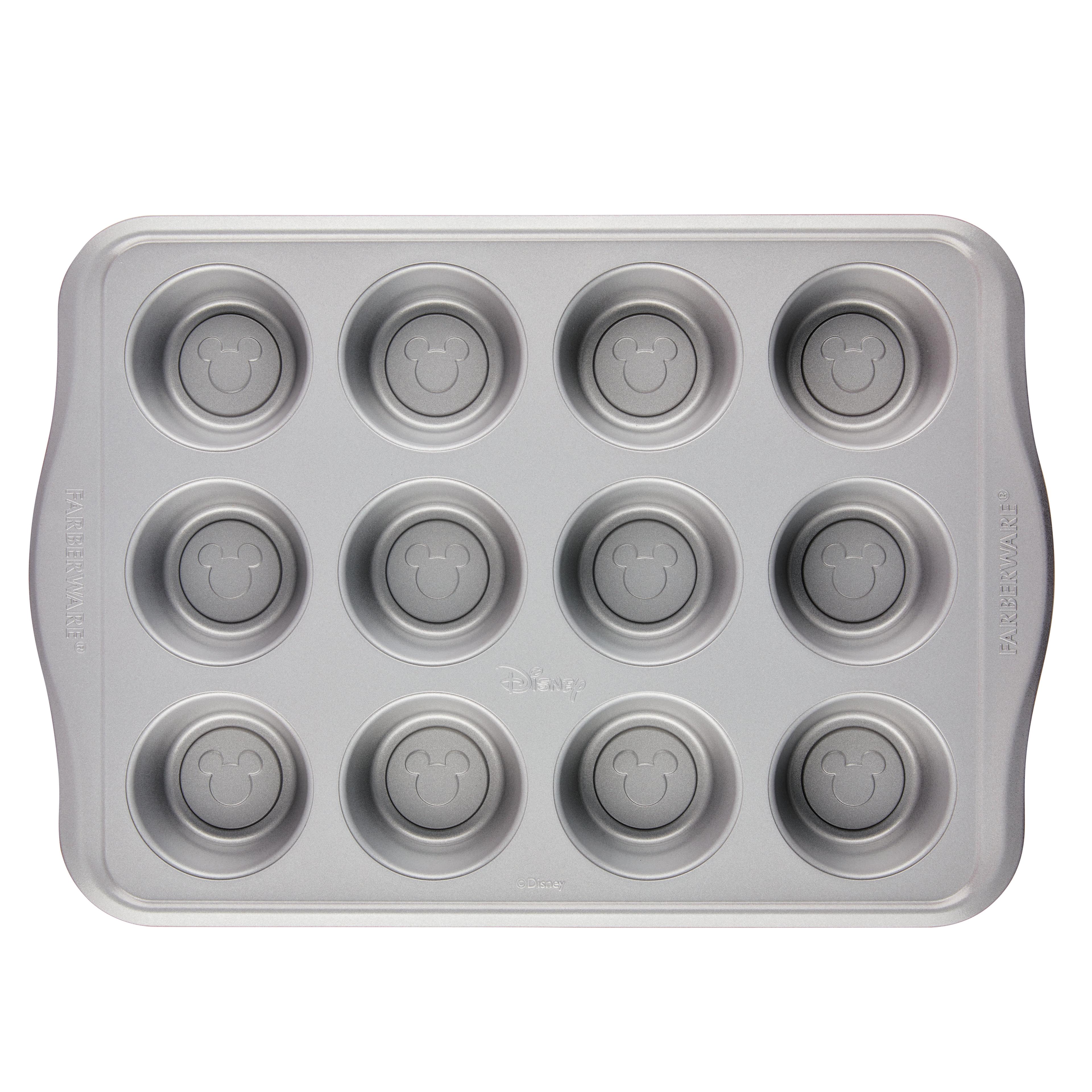 Red Nonstick 12-Cup Mickey Mouse Muffin Pan