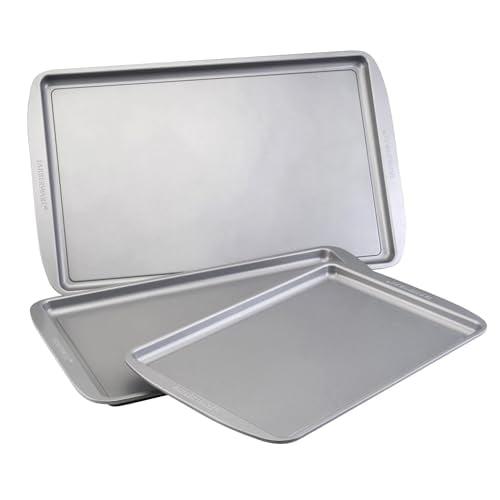 Farberware Gray Nonstick Aluminum 3-Piece Cookie Pan Set