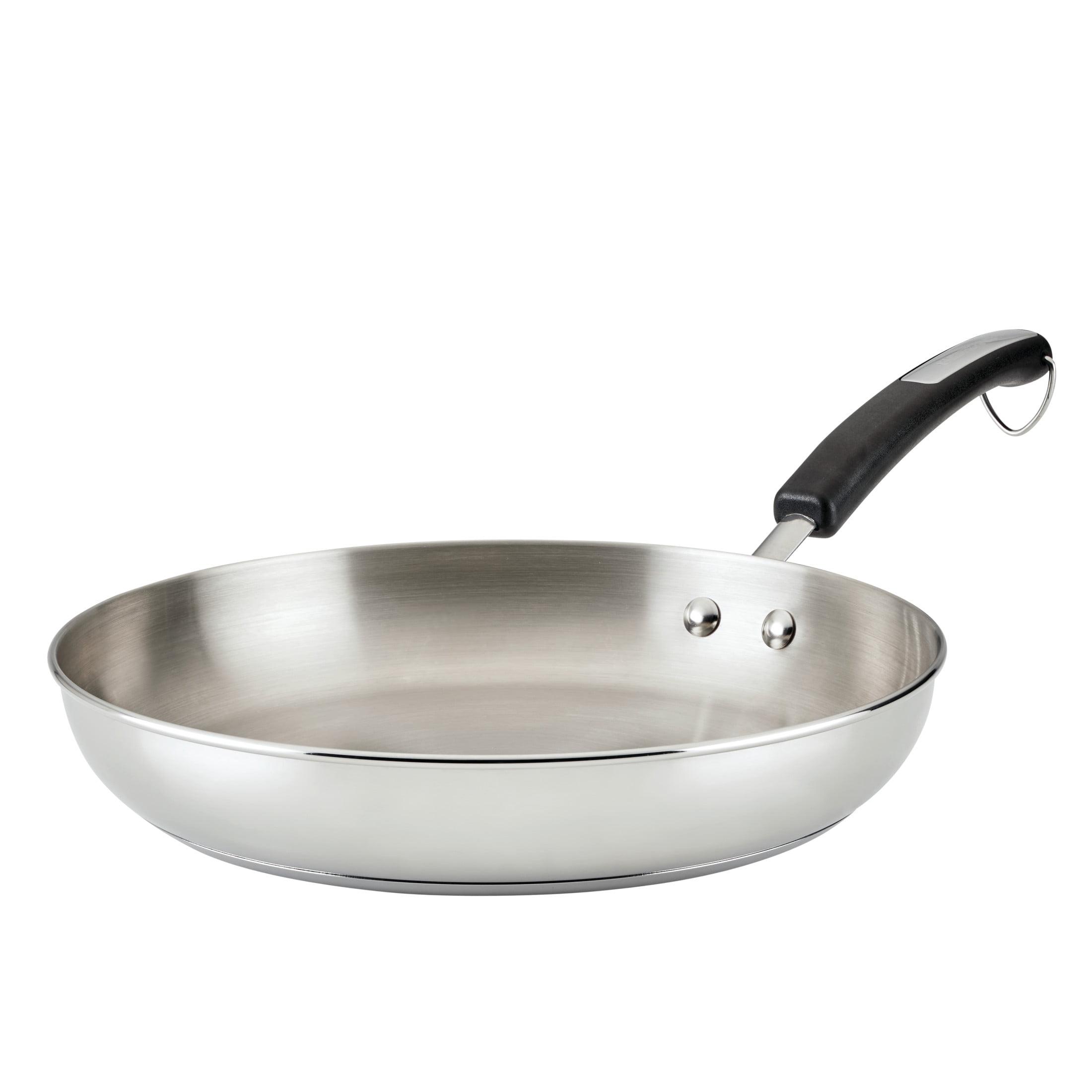 12.25-Inch Stainless Steel Non-Stick Fry Pan with Ceramic Coating