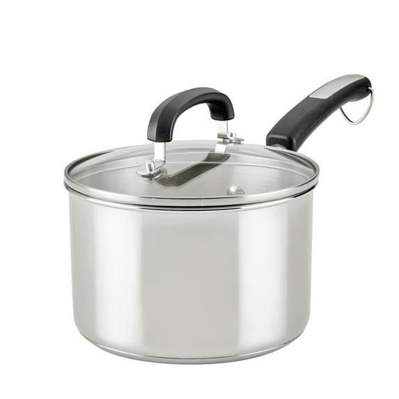 Farberware Farberware Brilliance Stainless Steel Saucepan With Lid, Dishwasher Safe And Induction Suitable, 3 Quart, Silver