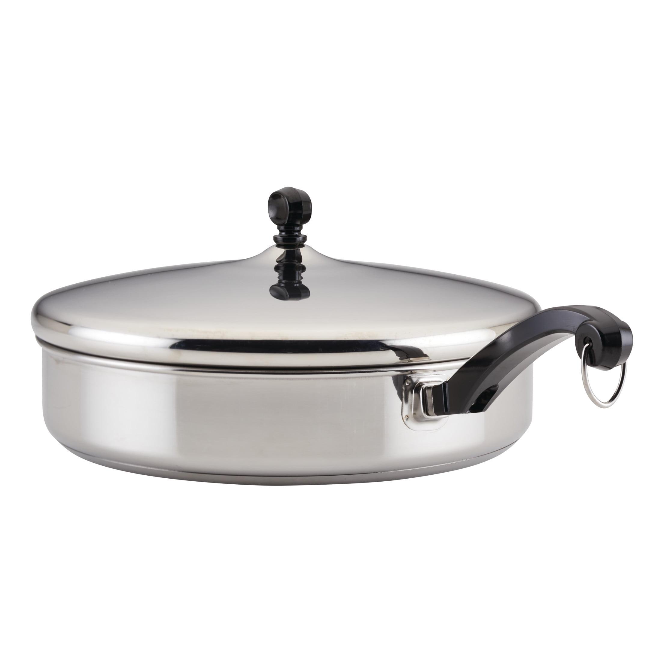 Farberware Classic Series 4.5qt Stainless Steel Saute Pan with Helper Handle and Lid Silver