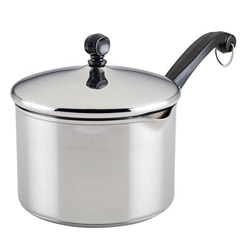 Farberware 3-Quart Stainless Steel Straining Saucepan with Lid