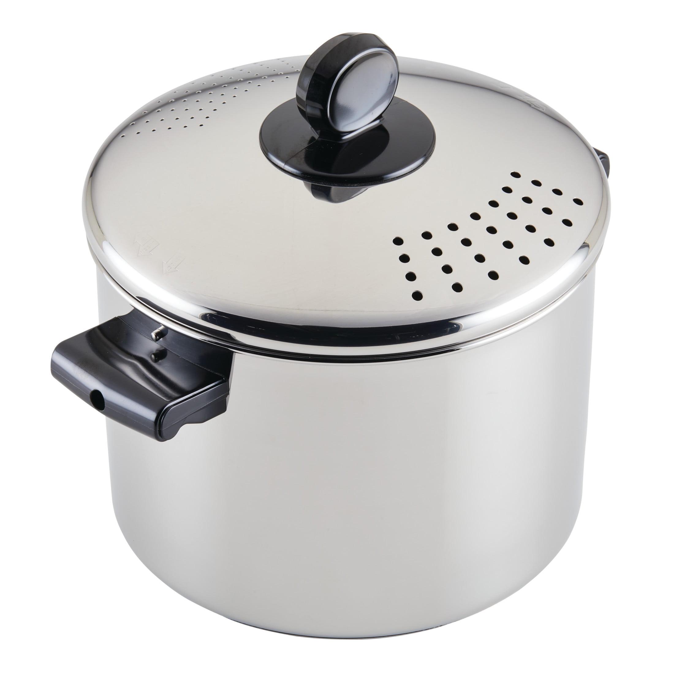 Stainless Steel 8-Quart Covered Straining Stockpot with Lid