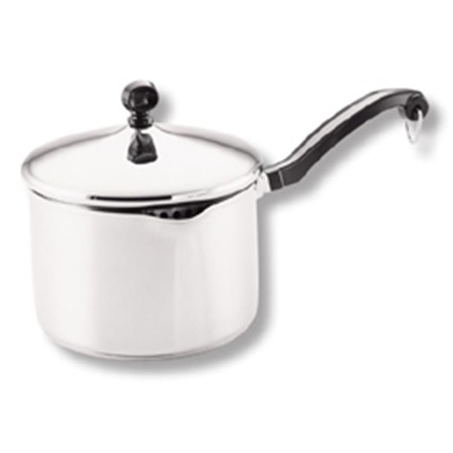 Farberware Classic Stainless Steel Straining Saucepan with Lid, 1-Quart