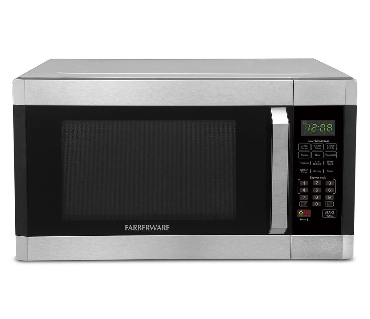 Farberware Professional 1.6 Cu. Ft. 1100-Watt Microwave Oven with Smart Sensor, Stainless Steel with Platinum