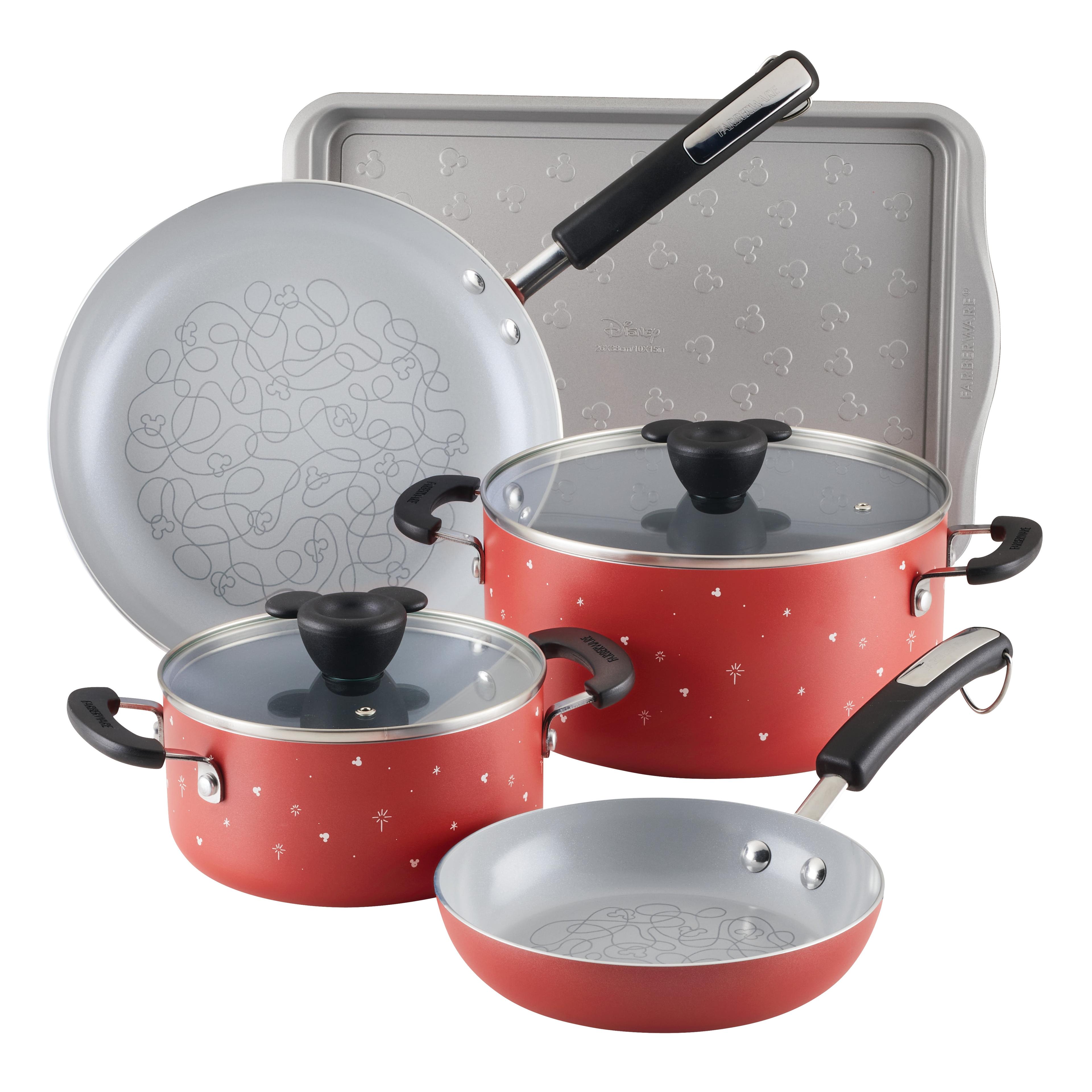 Farberware Disney Bon Voyage Nonstick Cookware Pots And Pans Set With Baking Pan, 7 Piece