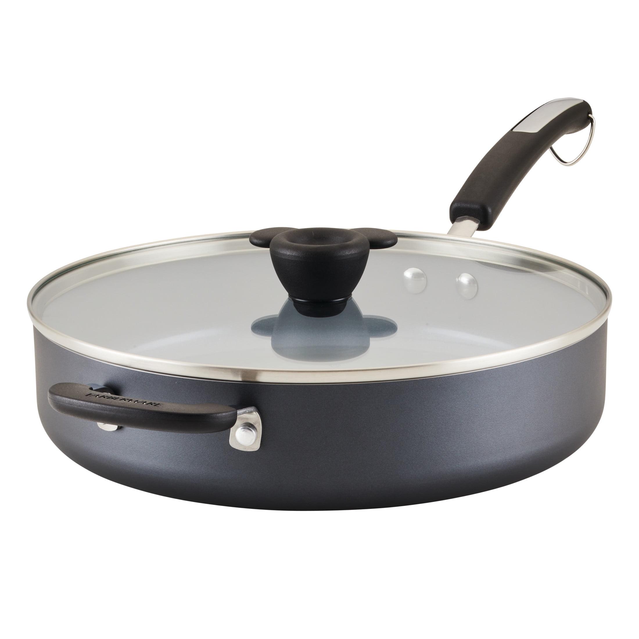 Farberware Farberware Disney Monochrome Ceramic Nonstick Sauté Pan with Lid, 4.5 Quart, Black