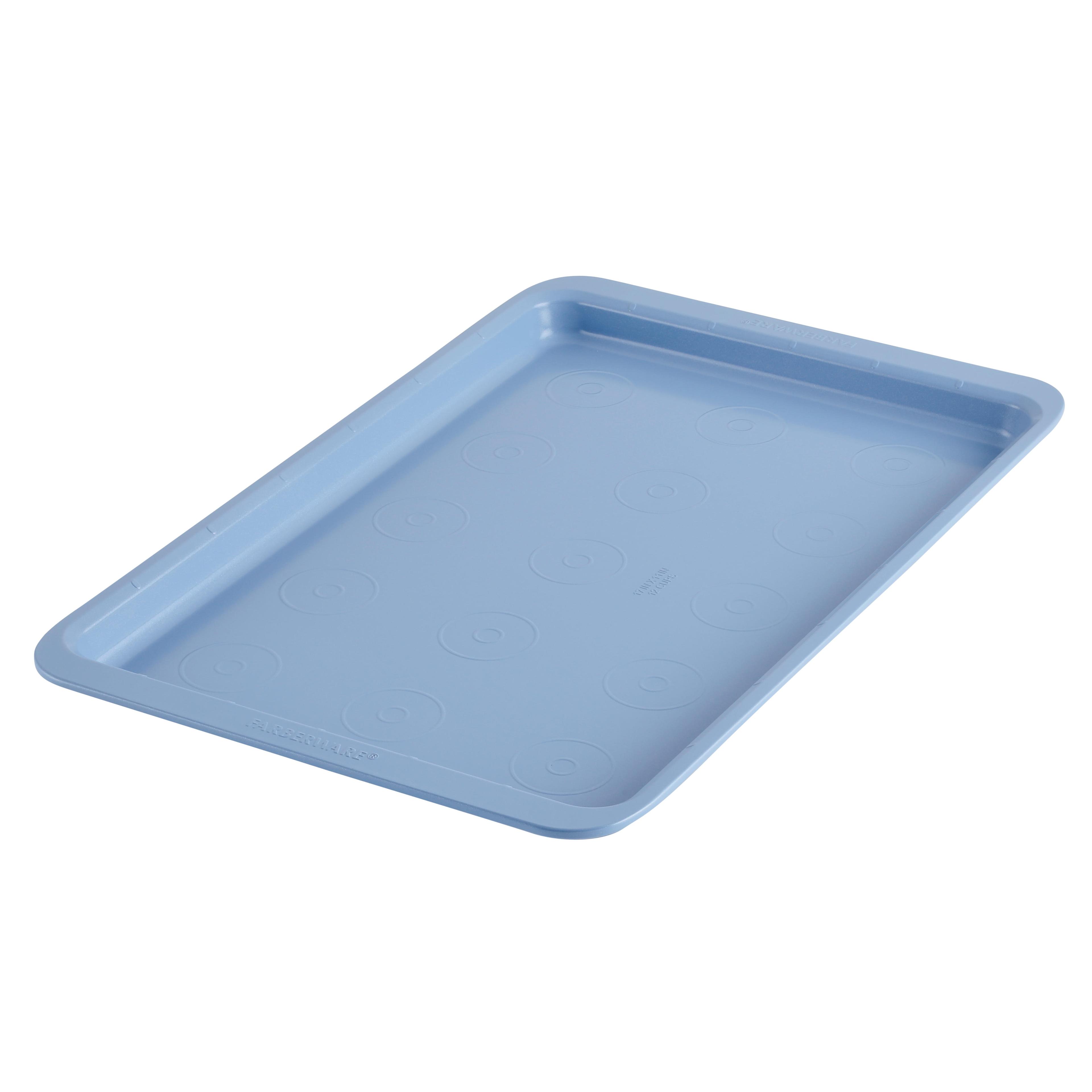 Farberware Easy Solutions 11"x17" Nonstick Steel Bakeware Cookie Pan Baking Sheet - Blue: Dishwasher-Safe Rectangle Sheet