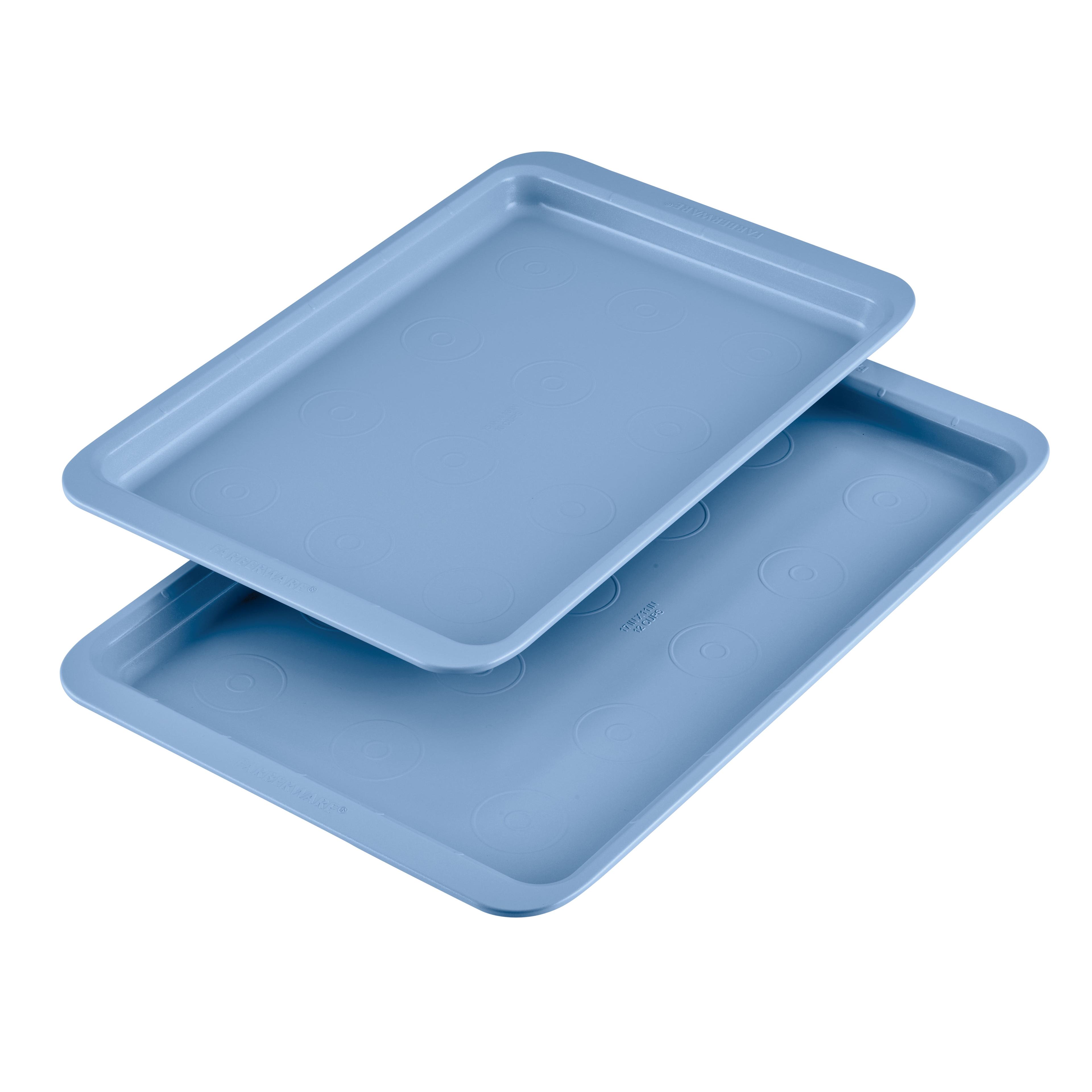 Blue Nonstick Carbon Steel 2-Piece Cookie Sheet Set