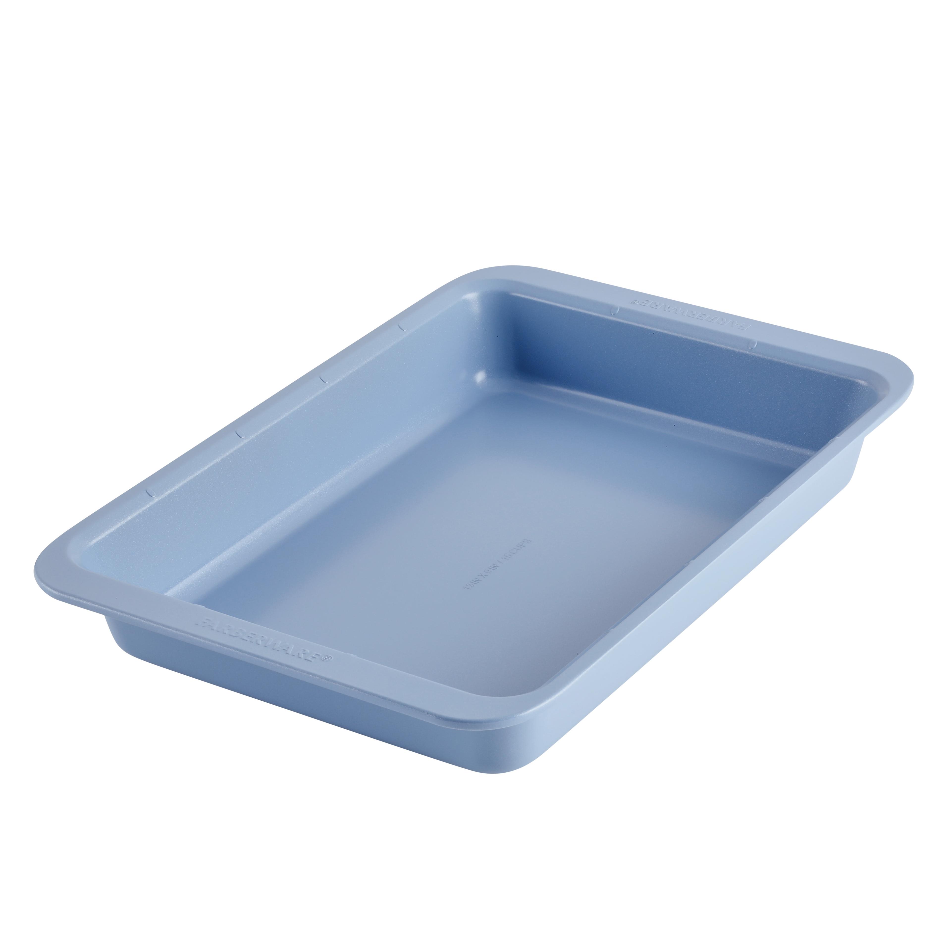 Farberware Easy Solutions 9"x13" Nonstick Steel Rectangular Cake Pan - Blue: Dishwasher-Safe, Lifetime Warranty