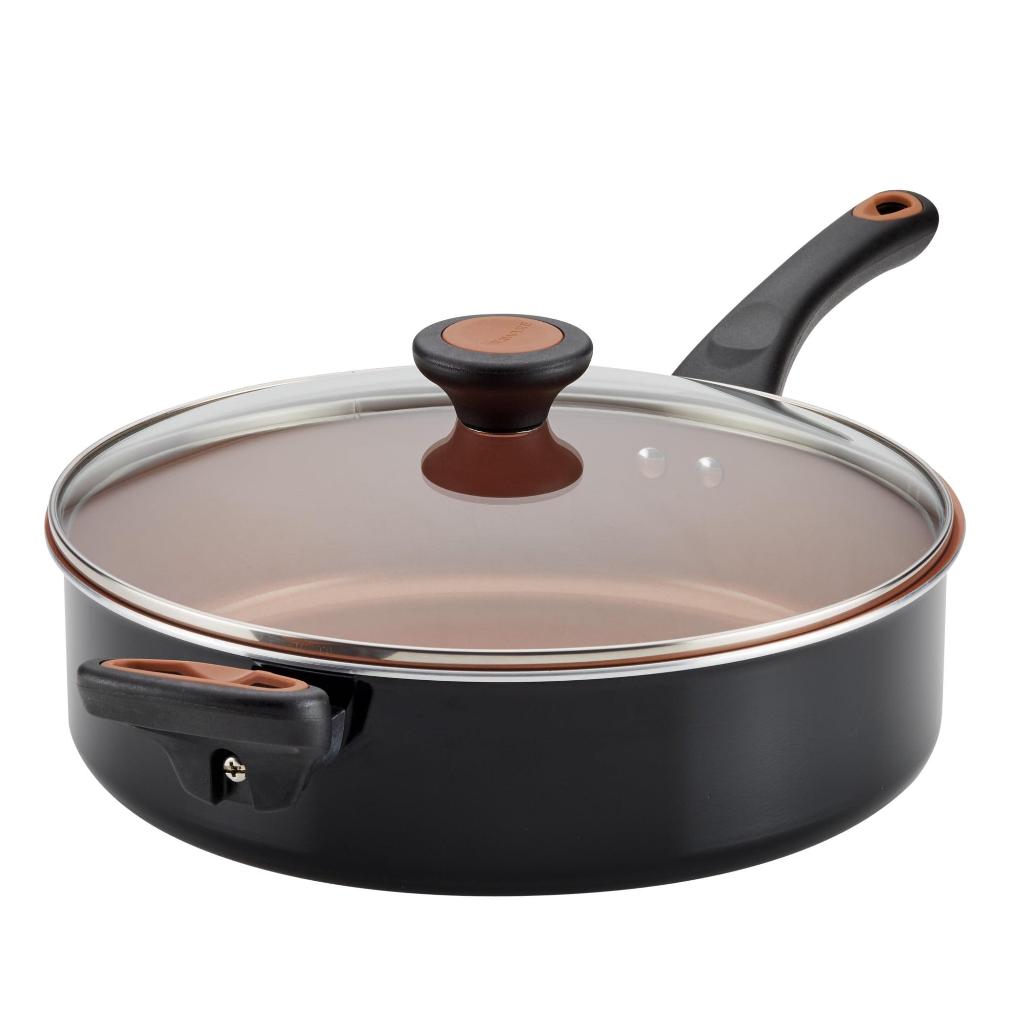 Farberware 4-Quart Black Copper Ceramic Nonstick Saute Pan with Lid