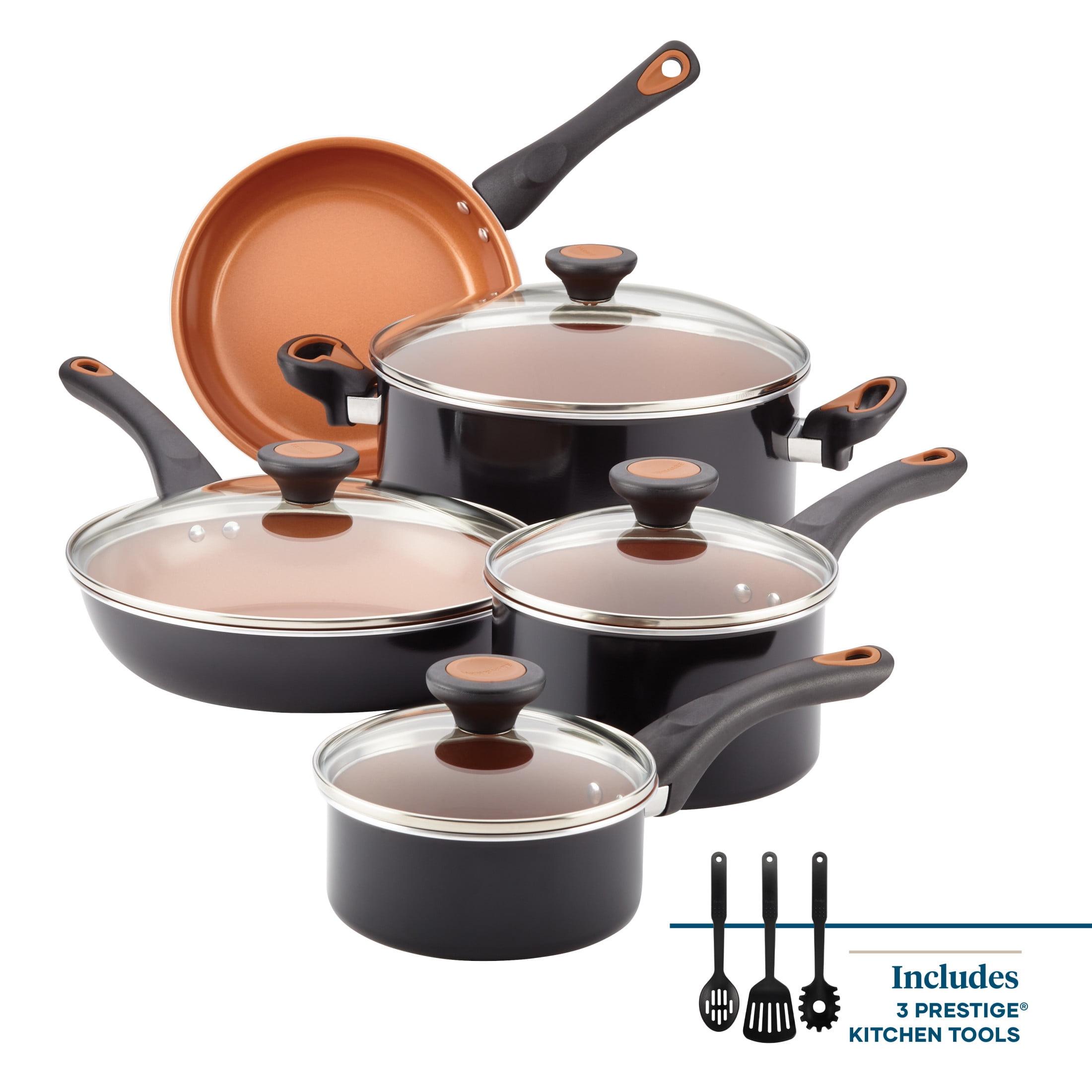 12-Piece Black and Copper Ceramic Nonstick Cookware Set