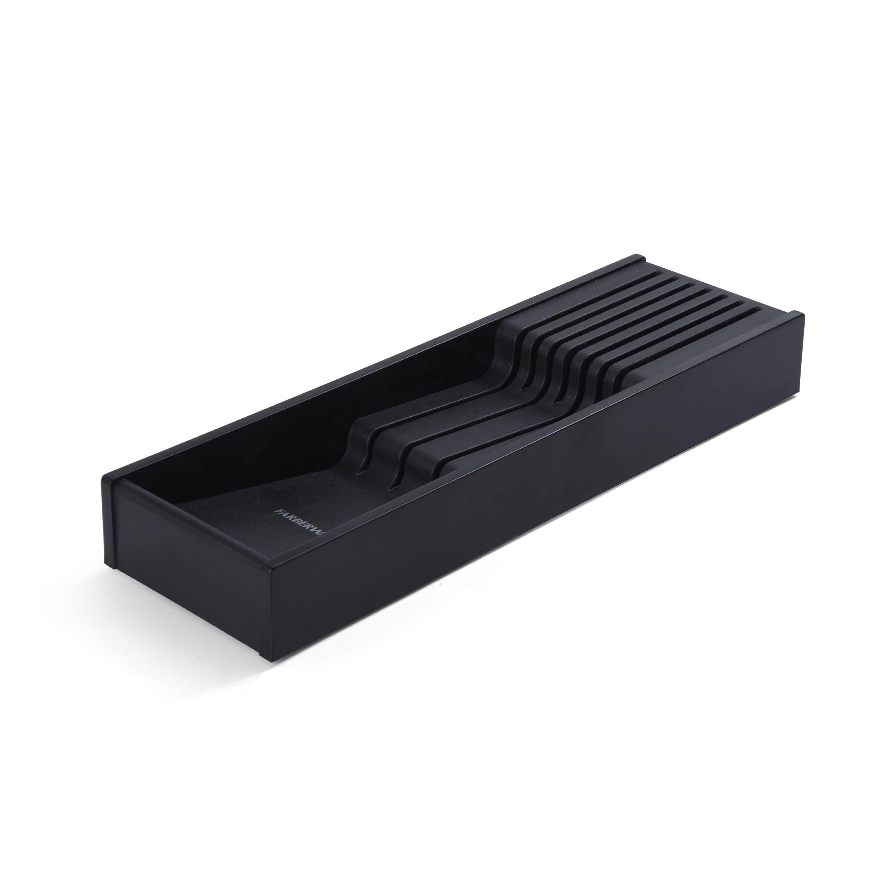 Black Plastic 7-Slot In-Drawer Knife Organizer