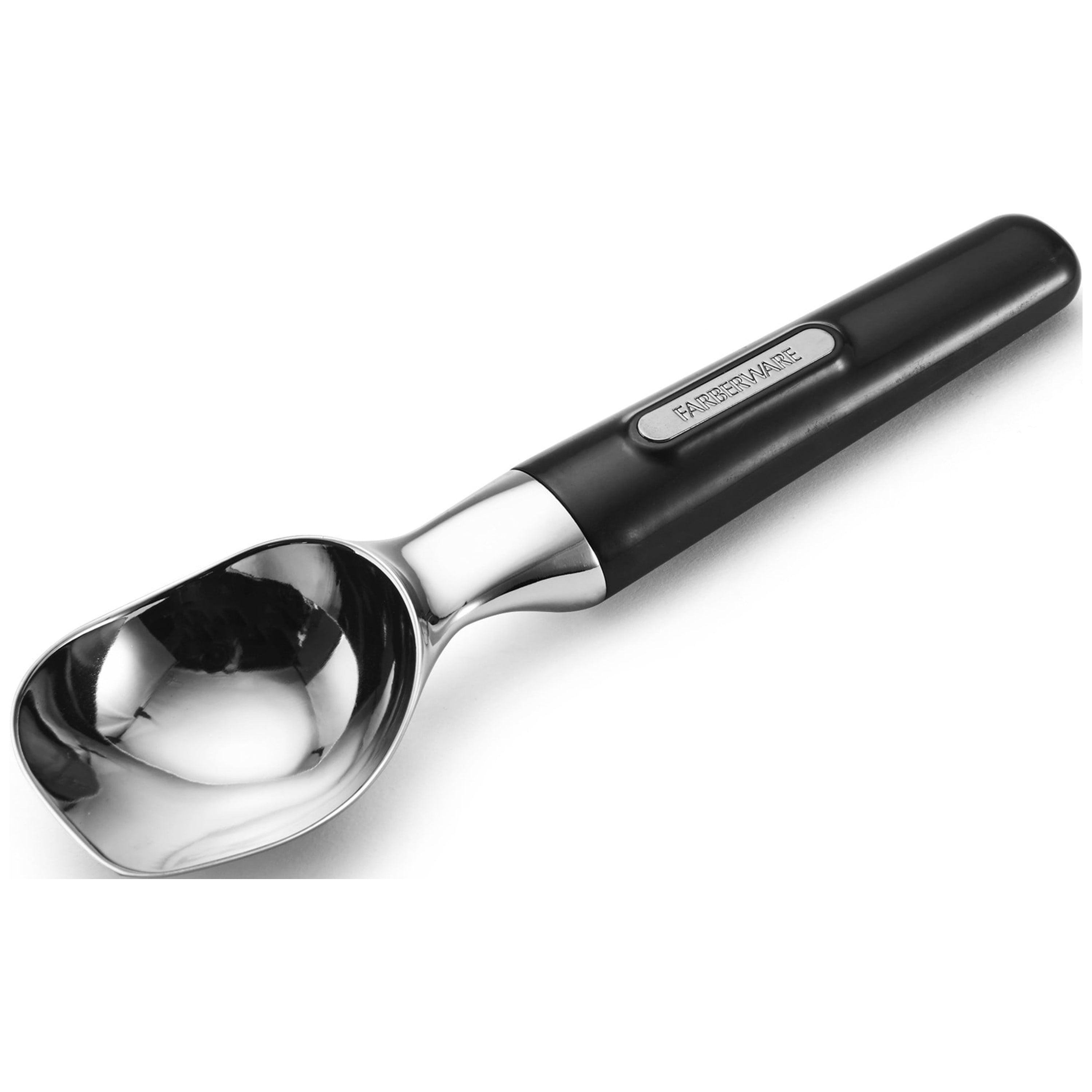 Farberware Black and Chrome Ice Cream Scoop with Plastic Handle